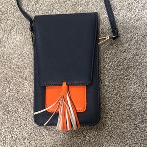 Fun Navy and Orange Crossbody Bag